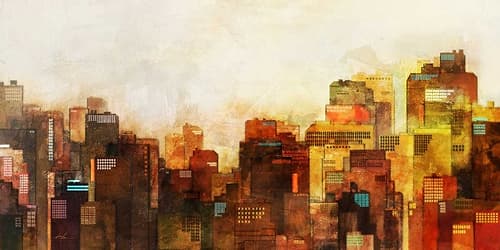 Morning Skyline Cityscapes Print