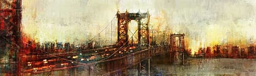 Over the Manhattan Bridge Cityscapes Print