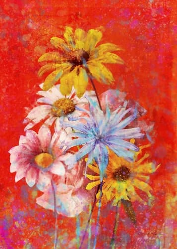 Vibrant Posies 1 Art Print