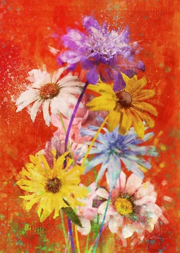 Vibrant Posies 2 Art Print