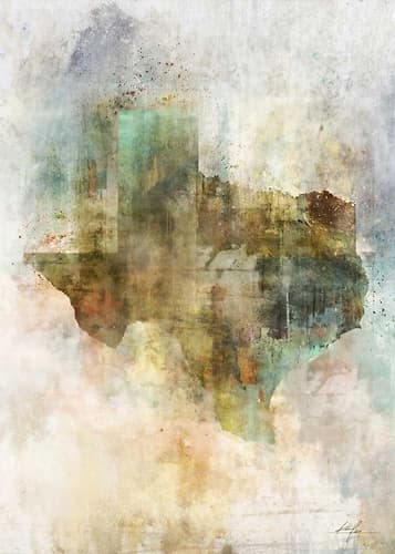 Earth Tones Texas Maps Print