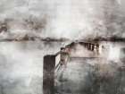 Misty Pier Art Print