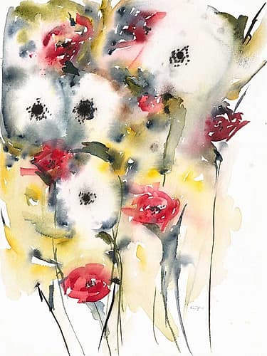 Flowering Posies Art Print by Karin Johannesson