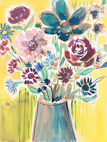 Awash In Flowers, Still Life Art Print by Colleen Sandland