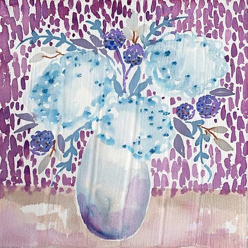 Blue Hydrandea Art Print by Esther Bley Designs