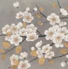 Gold Leaf Blossom Branch Art Print
