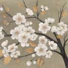 Gold Leaf Blossom Branch Art Print