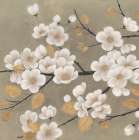 Gold Leaf Blossom Branch Art Print