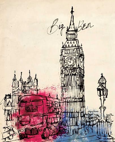 Big Ben in Pen Art Print by Morgan Yamada