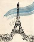 Eiffel Tower in Pen Art Print