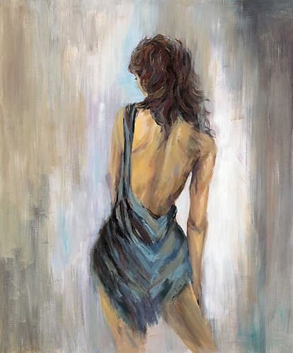 Blue Backless 1 Art Print by Art Atelier Alliance