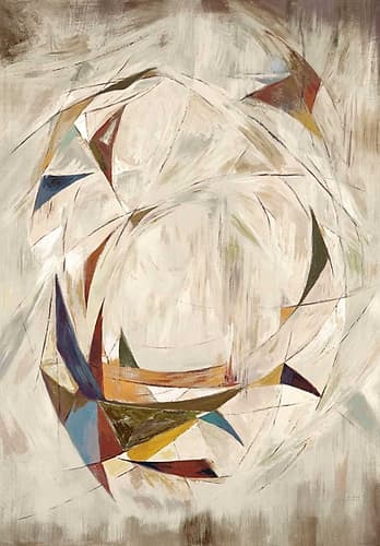 Triangle Circle on Cream Art Print by Art Atelier Alliance