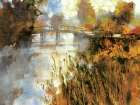 Bridge at Autumn Morning Art Print
