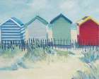 Suffolk Beach Huts Art Print