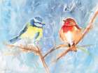Garden Birds Winter Art Print