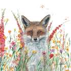 Fox In Flowers Art Print