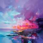 Dusk Magenta Modern Print