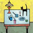 Cat and Fish Supper Art Print