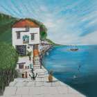 Dog and Anchor Art Print