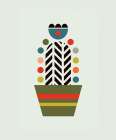 Herringbone Cactus Art Print