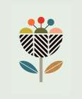 Herringbone Flower Art Print