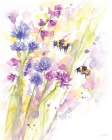 Bees and Wildflowers Art Print