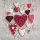 Red and White Hearts Art Print by Howard Shooter