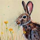 Buttercup Bunny Art Print