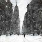 Snow Flurries, 5th Avenue Art Print