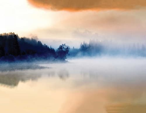 Hazy Lake Art Print