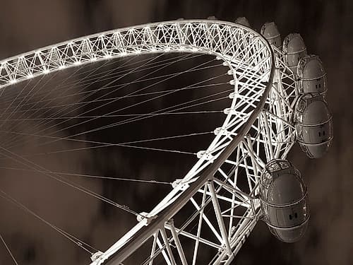 The London Eye at night, close-up Photography Print