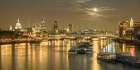 London skyline, river thames and Blackfriars bridge at night Art Print