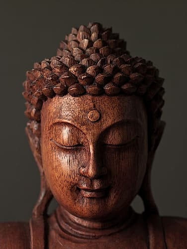 Buddha sculpture face Art Print