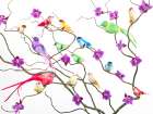 Fake birds on branches Art Print