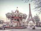 Carousel and the Eiffel tower Art Print