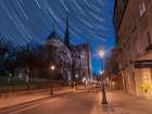 Star Trails above Notre-Dame de Paris Art Print