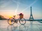 Bicycle and Eiffel tower Art Print