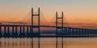 Severn Bridge at Dusk, Wales, UK Art Print