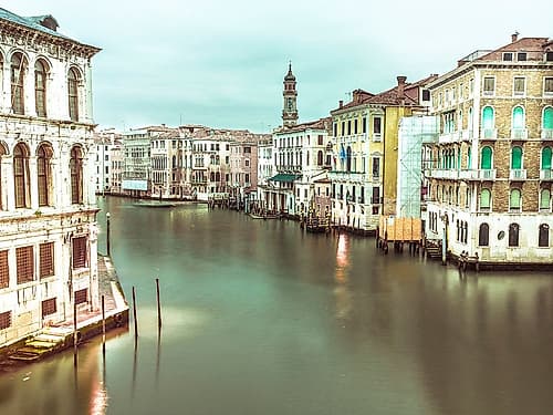 The Grand canal at dusk, Venice, Italy Art Print