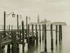 Jetty over Venetian lagoon, Venice, Italy Art Print