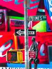 Road signs on traffic signal-New York Art Print