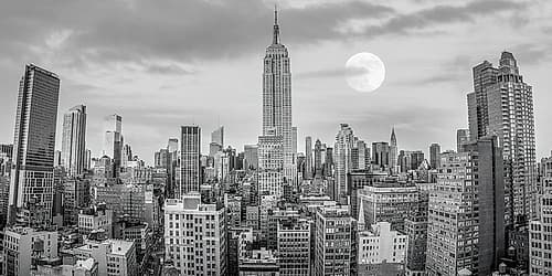 Empire State Building with Manhattan skyline - New York City Photography Print