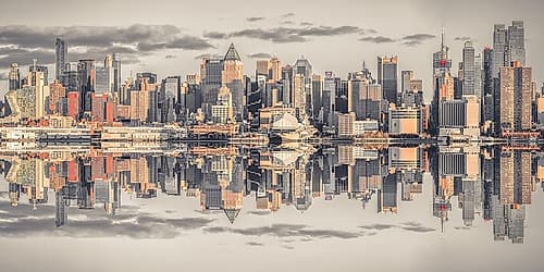 Panoramic view of Lower Manhattan skyline-New York Photography Print