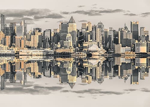 Panoramic view of Lower Manhattan skyline-New York Photography Print