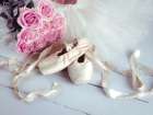 Ballet shoes and skirt Art Print