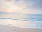 Calm beach at sunset Art Print