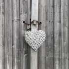 Heart on old rustic door Art Print