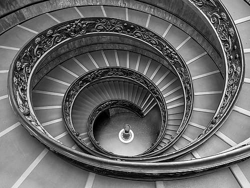 Spiral staircase in Vatican Photography Print