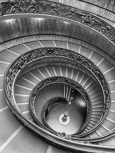 Spiral staircase at the Vatican museum-Rome-Italy Art Print