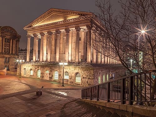 Famous Chamberlain square during night, Birmingham, UK Photography Print
